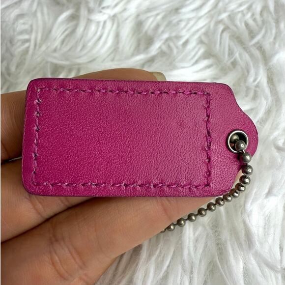 1.5" Hot Pink COACH  Fob Bag Charm Hang tag Hangtag - Picture 2 of 2